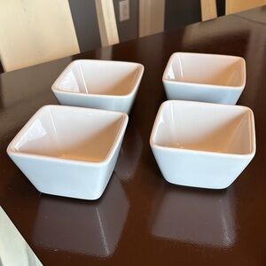 Pampered Chef Simple Additions White Square Ceramic Bowls Set of 4